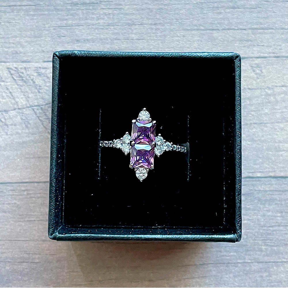 Bomb Party OG Ring “A Moment in Time” in Amethyst CZ and Rhodium
